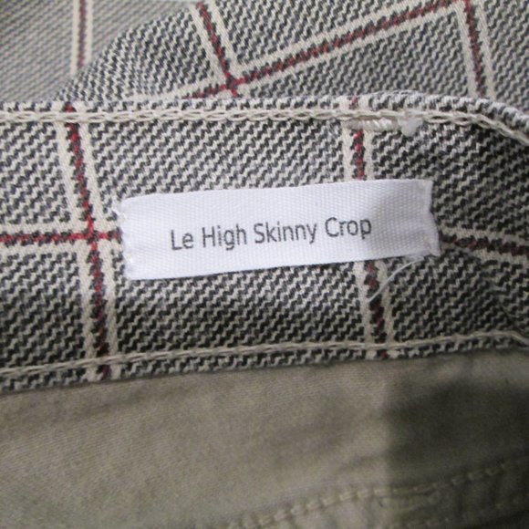 Frame Le High Skinny Crop Window Pane Plaid Pant - Picture 7 of 8